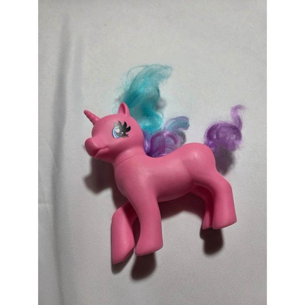 Vntg‎ My Little Pony Unicorn Figures Set of 3 Pink Purple Teal Hair Toys